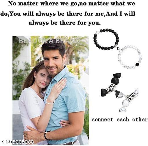 Stylish Necklaces & Pendants ,Couple-Combo Matching Best Friend Relationship Natural Multi Layer Tiple Protection Stone Beads Bracelets