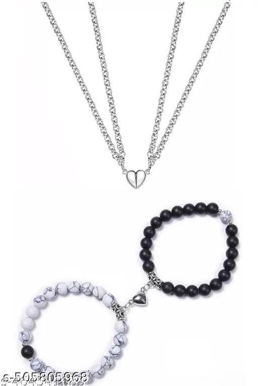 Stylish Necklaces & Pendants ,Couple-Combo Matching Best Friend Relationship Natural Multi Layer Tiple Protection Stone Beads Bracelets