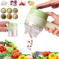 4 in 1 Kitchen Electric Vegetable Cutter / Chopper,Rechargeable, Wireless Food Processor & Chopper Machine Mixer Food for Home Kitchen Garlic Pepper Chili Onion Celery Ginger Meat