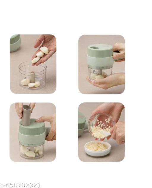 4 in 1 Kitchen Electric Vegetable Cutter / Chopper,Rechargeable, Wireless Food Processor & Chopper Machine Mixer Food for Home Kitchen Garlic Pepper Chili Onion Celery Ginger Meat